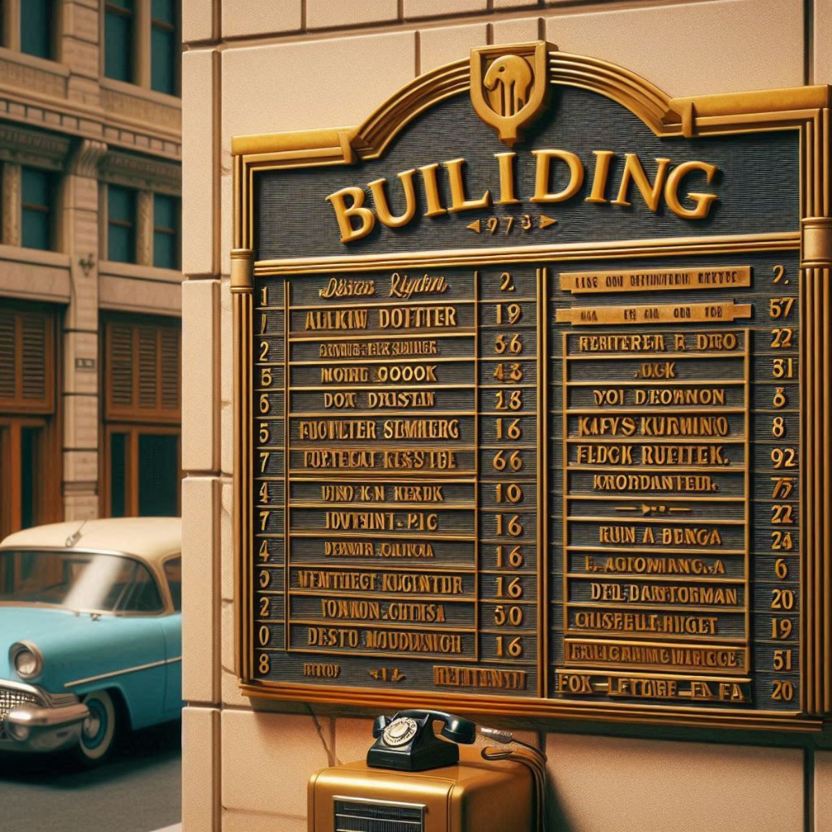 vintage Building directory design concept