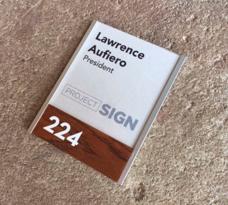 4x4 Print your own Nameplate with aluminum & wood