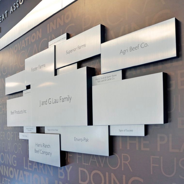 Brushed metal recognition wall NJ