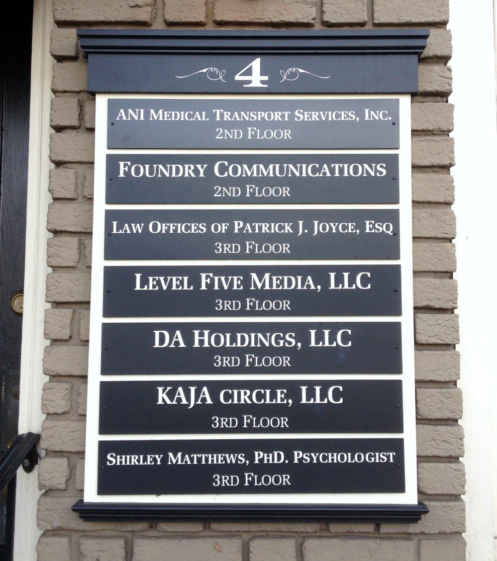 Wayfinding Building directory with a classic vintage design