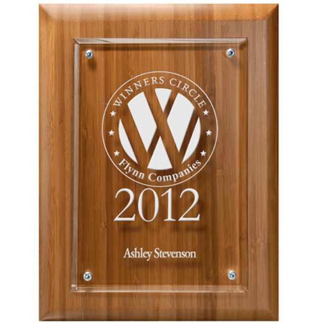 award plaque wood with standoffs