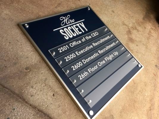 Modern Building directory with standoffs