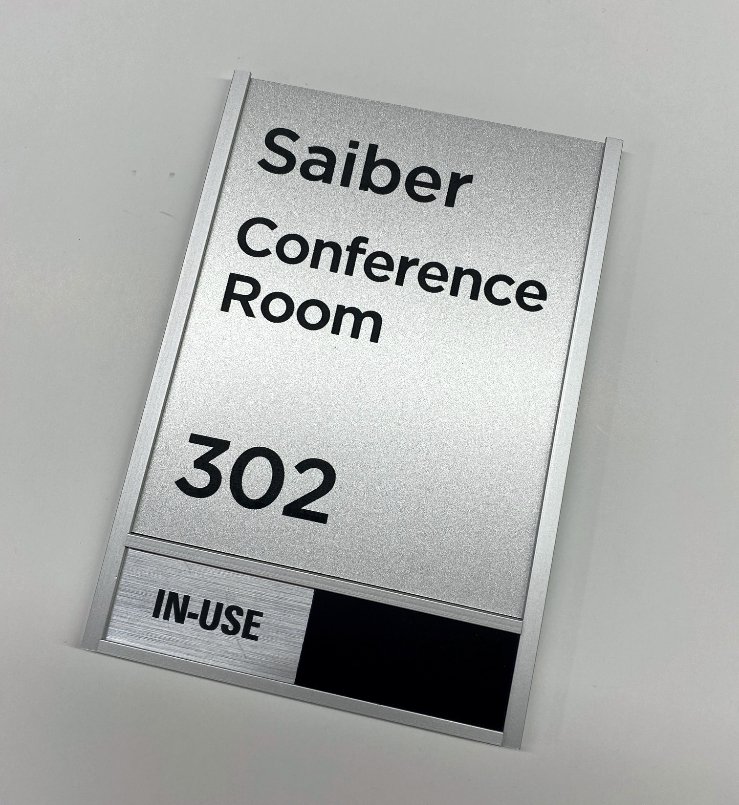 Conference room sign with slider In Use