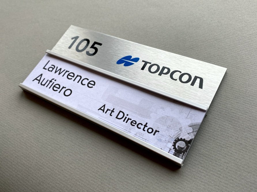 M5 Brushed metal nameplate printable insert