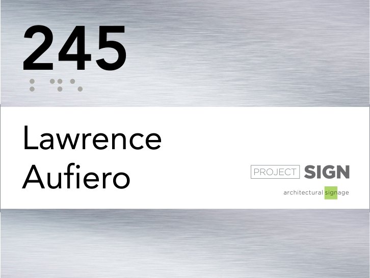 6 x 4.5" brushed metal nameplate that you can print the name insert 1.75" x 6"