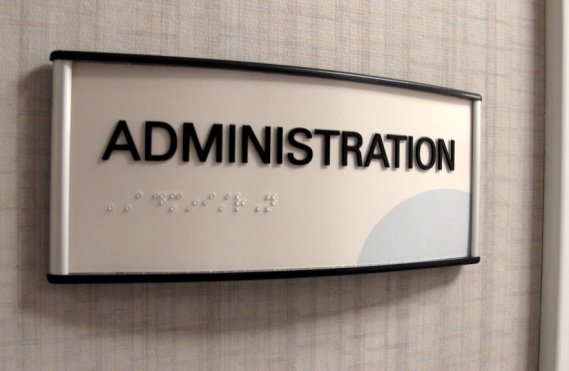 curved modern room sign